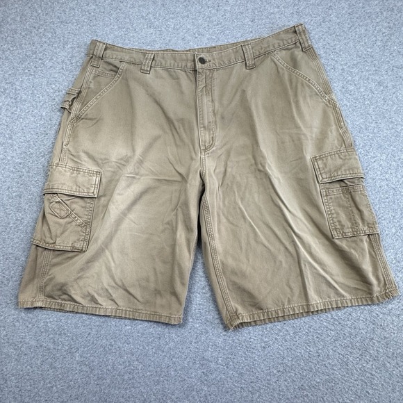 Carhartt Other - Carhartt Cargo Shorts Mens 42x11 Carpenter Canvas Khaki Grunge Workwear B275 DKH